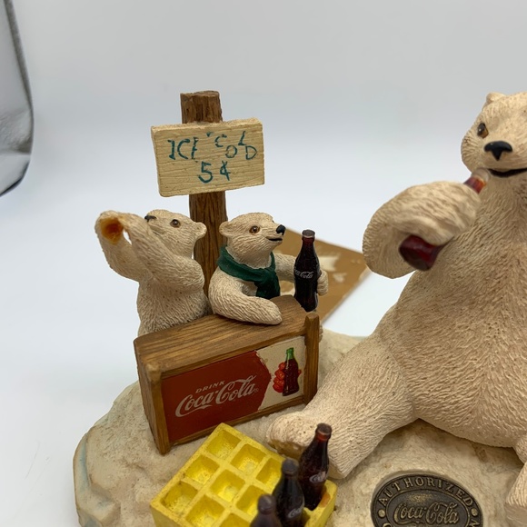 Vintage 1996 Coca-Cola Heritage Collection Bears Coca-Cola Stand Figurine w/ Tag - Picture 11 of 16